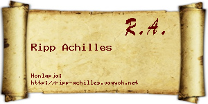 Ripp Achilles névjegykártya